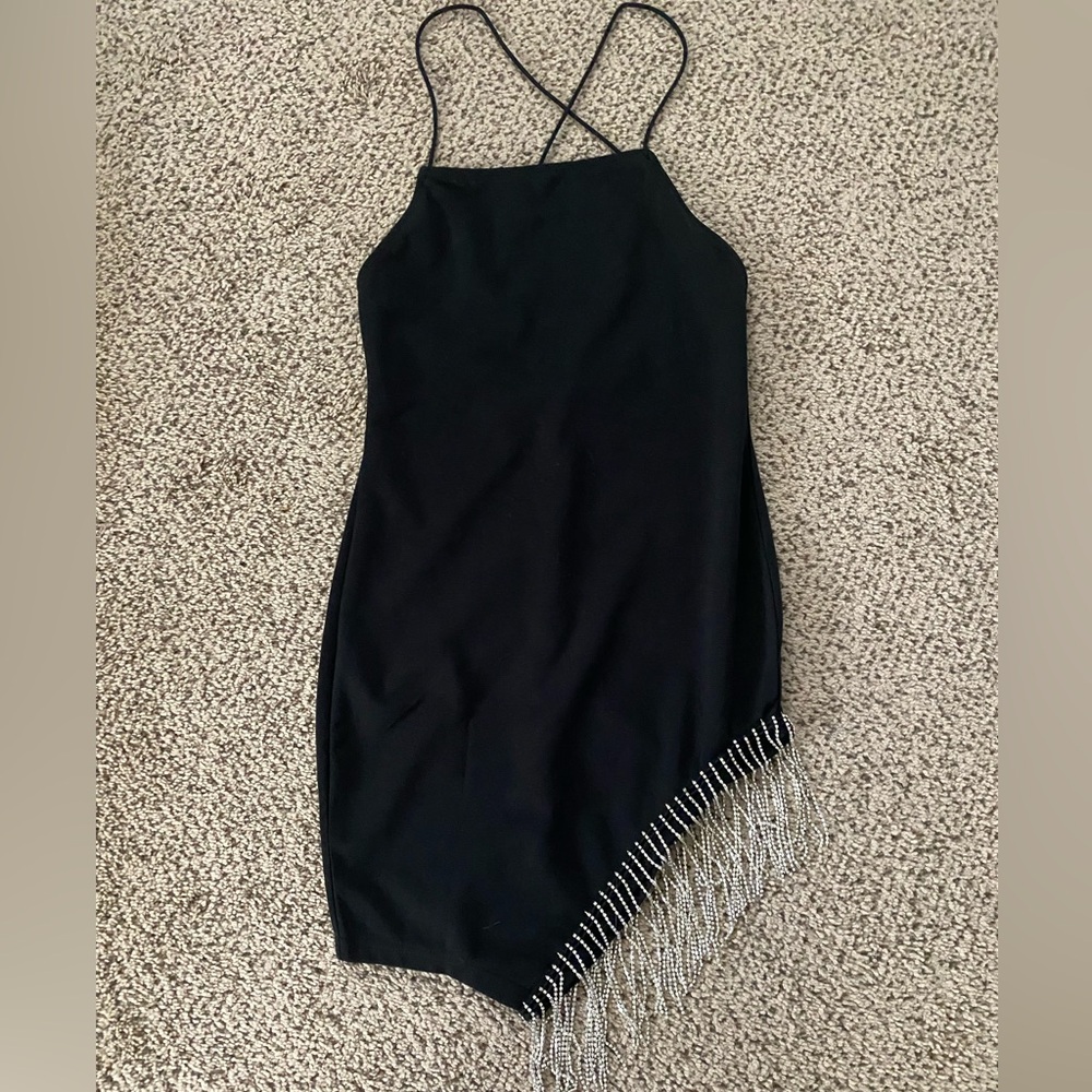 SHEIN Asymmetric fringe dress